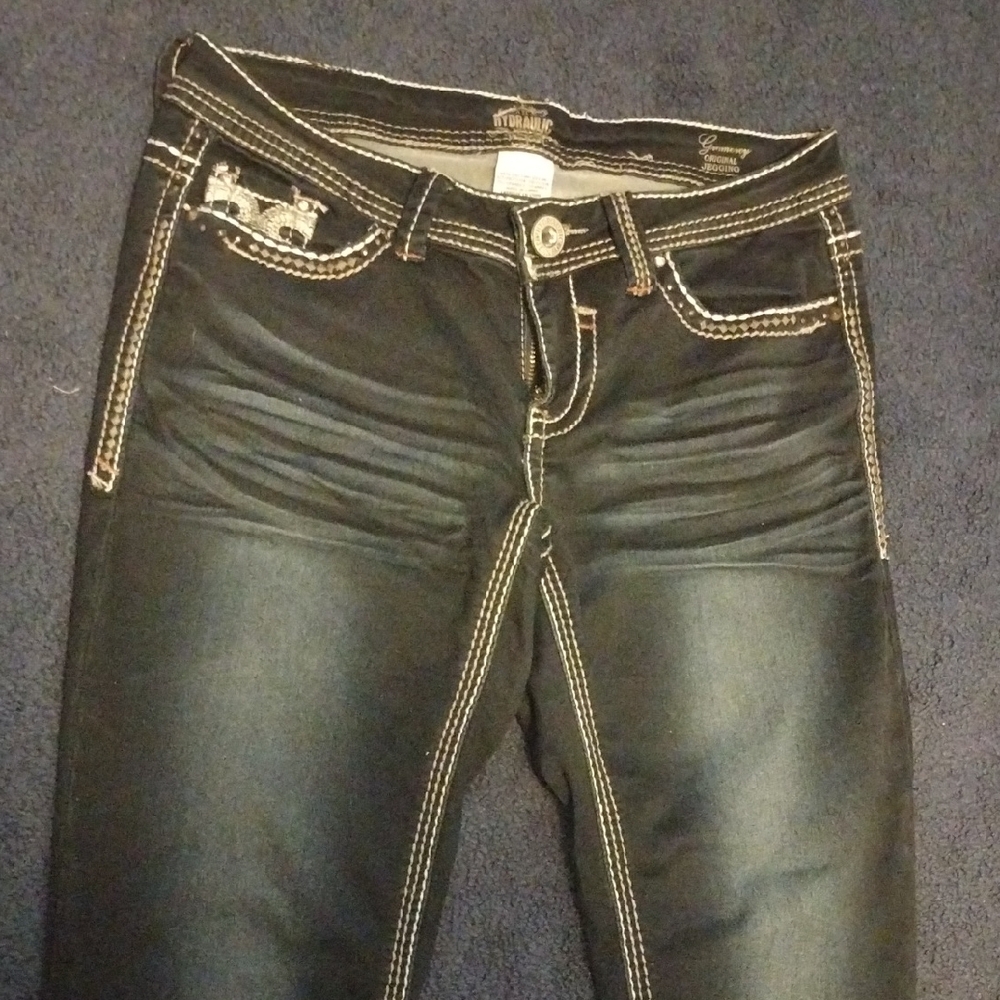 Hydraulic Women's Black Skinny Jeans with Contrast Stitching - Picture 6 of 11